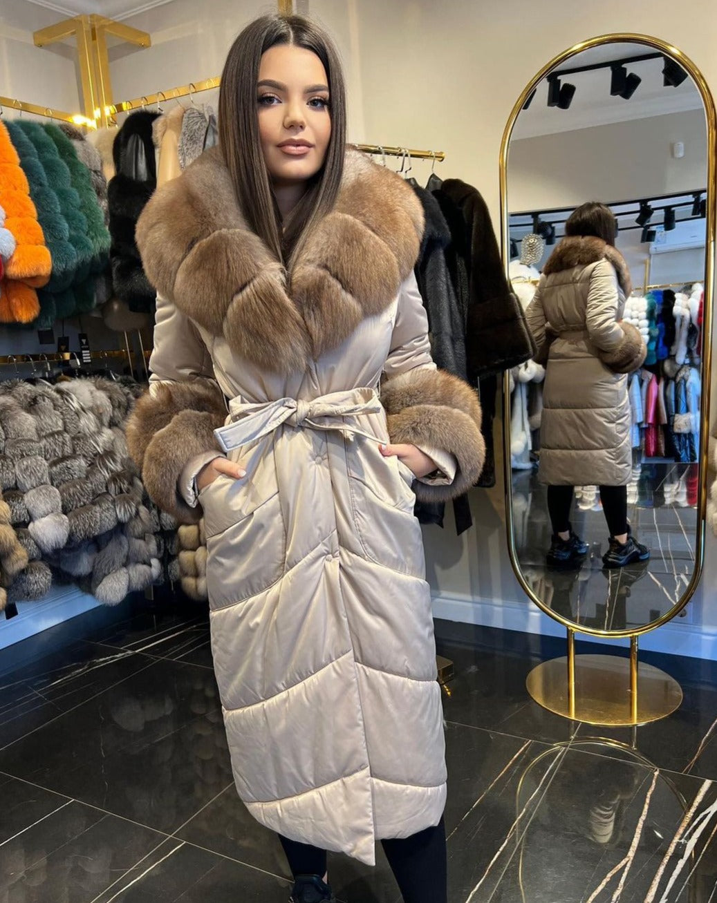 Fox Fur Cream deals Coat