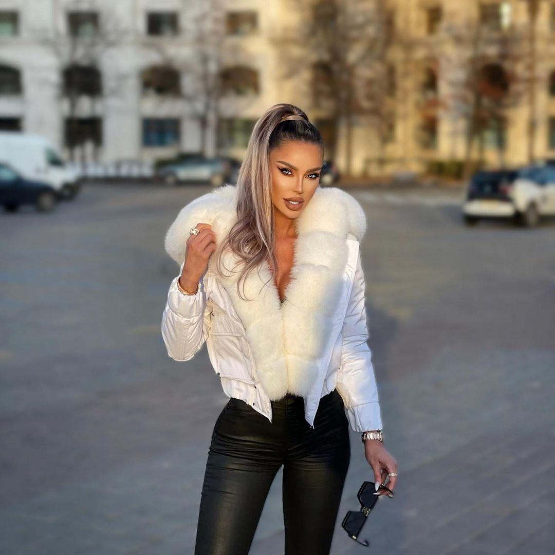Elegant RUMI WHITE Parka Bomber Jacket
