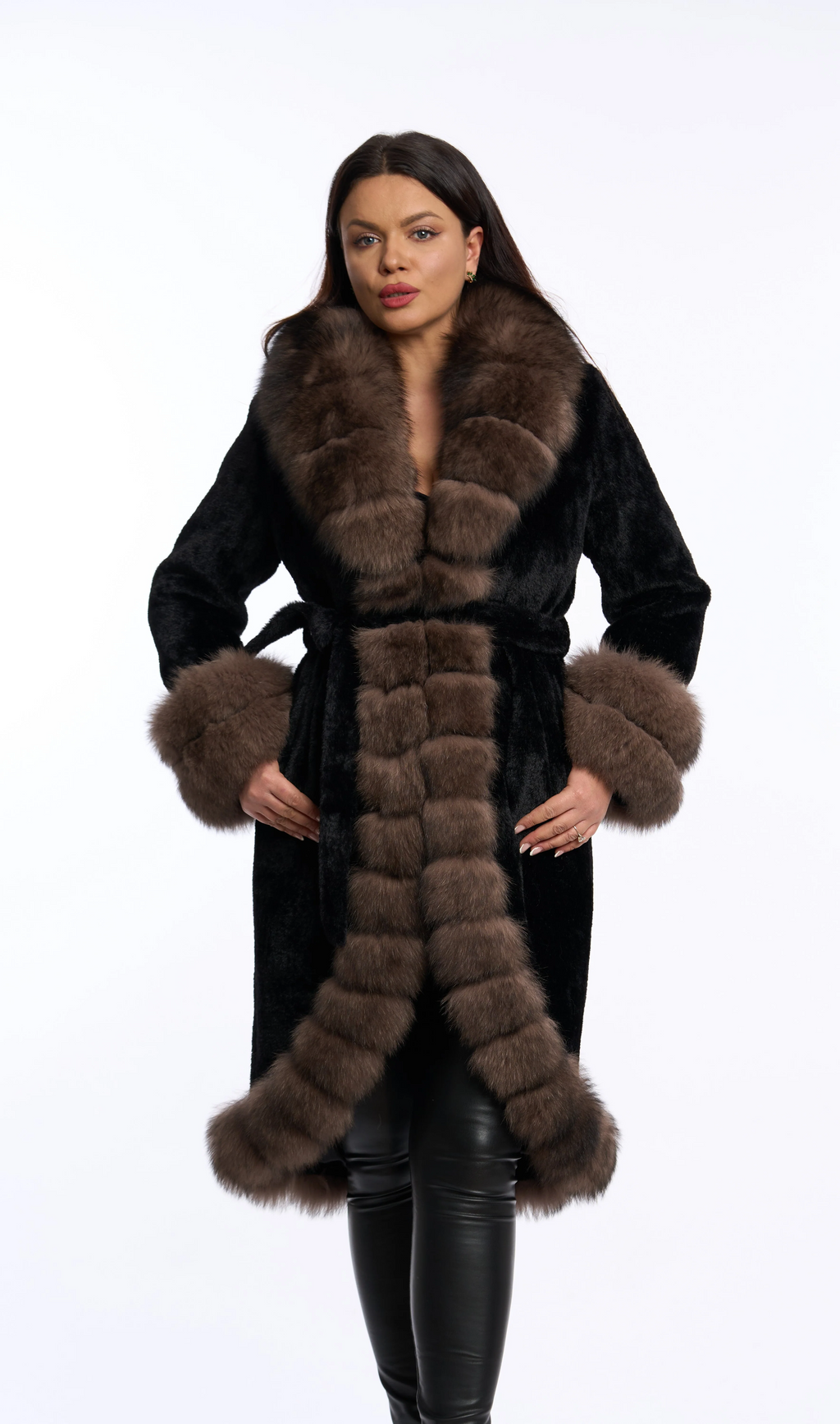 Elena Black Alcantara Coat