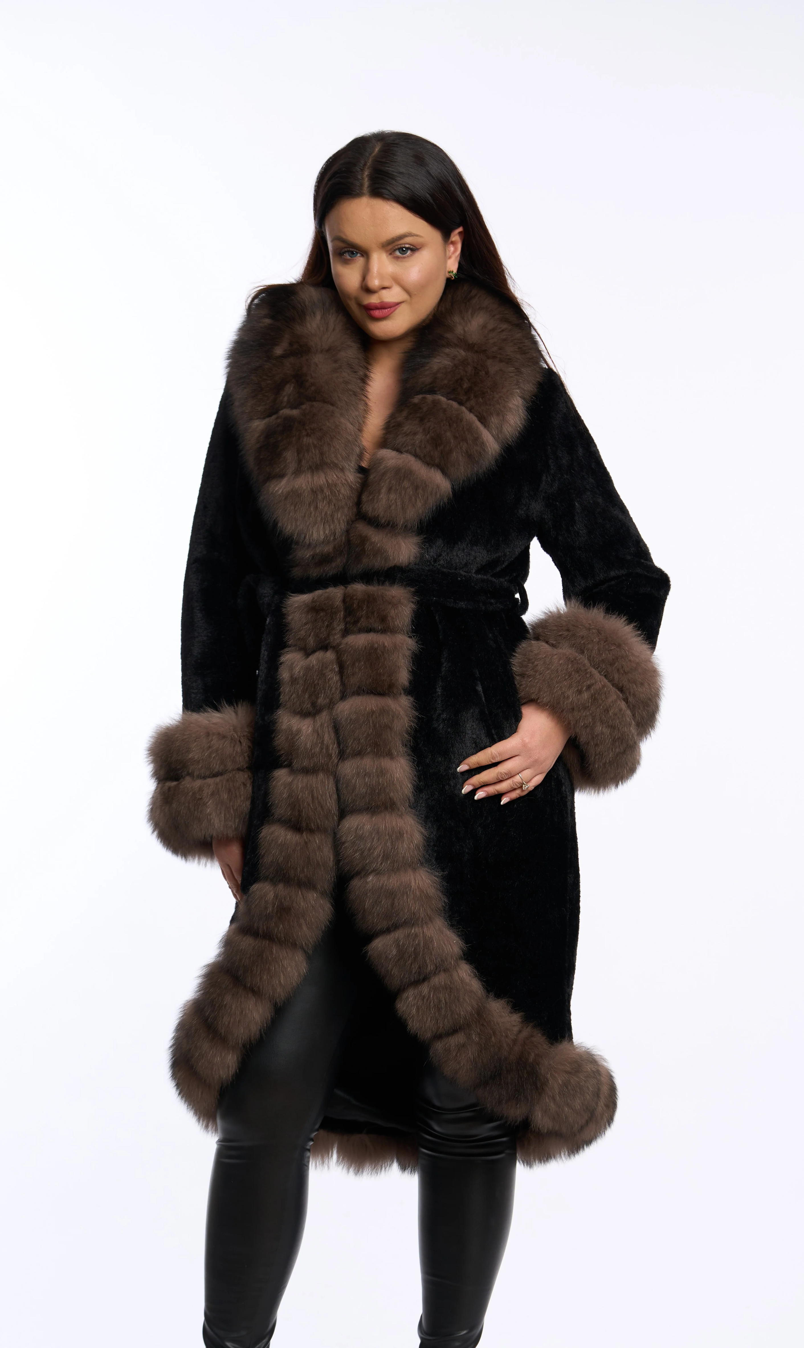 Elena Black Alcantara Coat