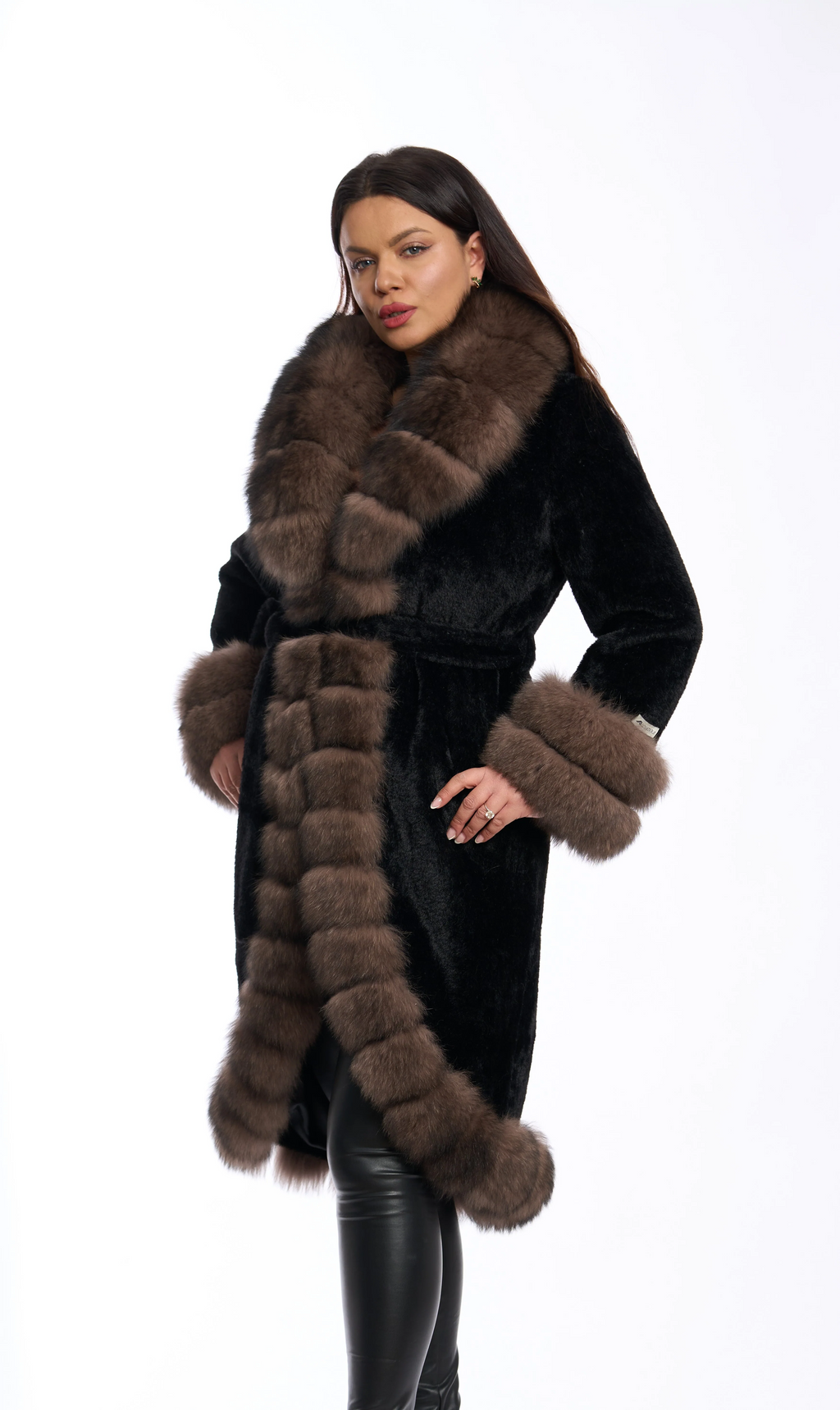 Elena Black Alcantara Coat