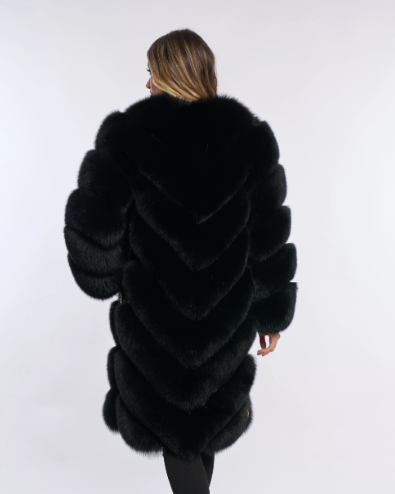 Alana Black Fox Fur Coat