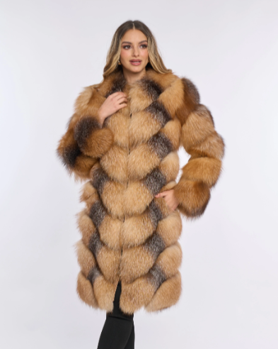 Alana Brown Fox Fur Coat