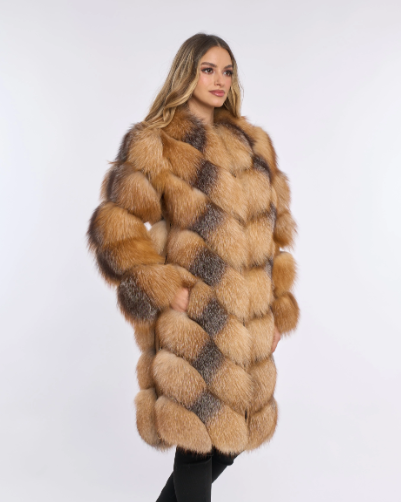 Alana Brown Fox Fur Coat