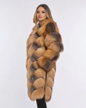 Alana Brown Fox Fur Coat