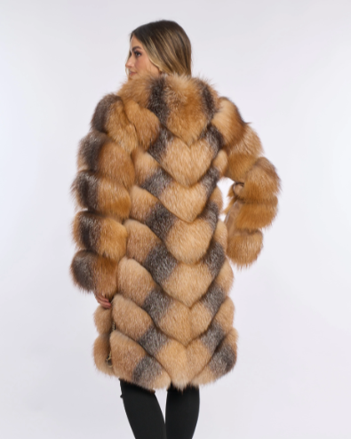 Alana Brown Fox Fur Coat