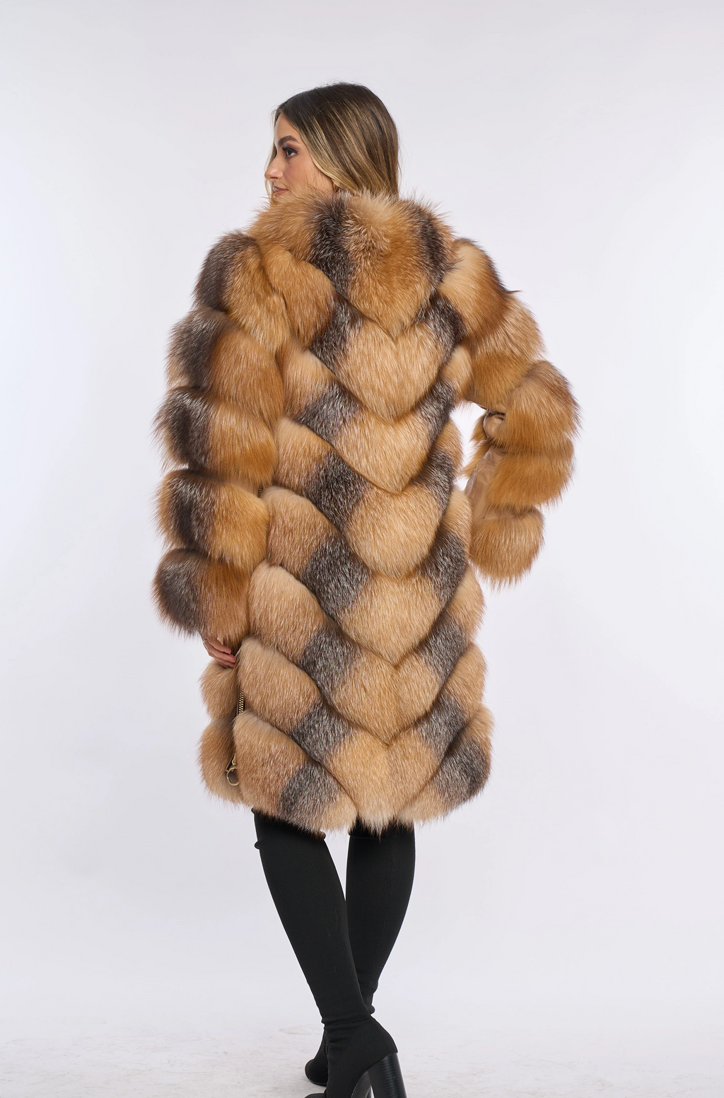 Alana Brown Fox Fur Coat