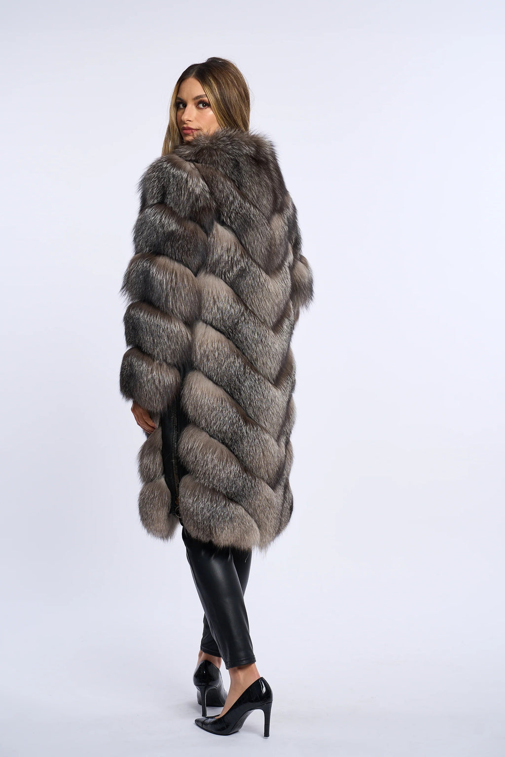 Alana Silver Fox Fur Coat