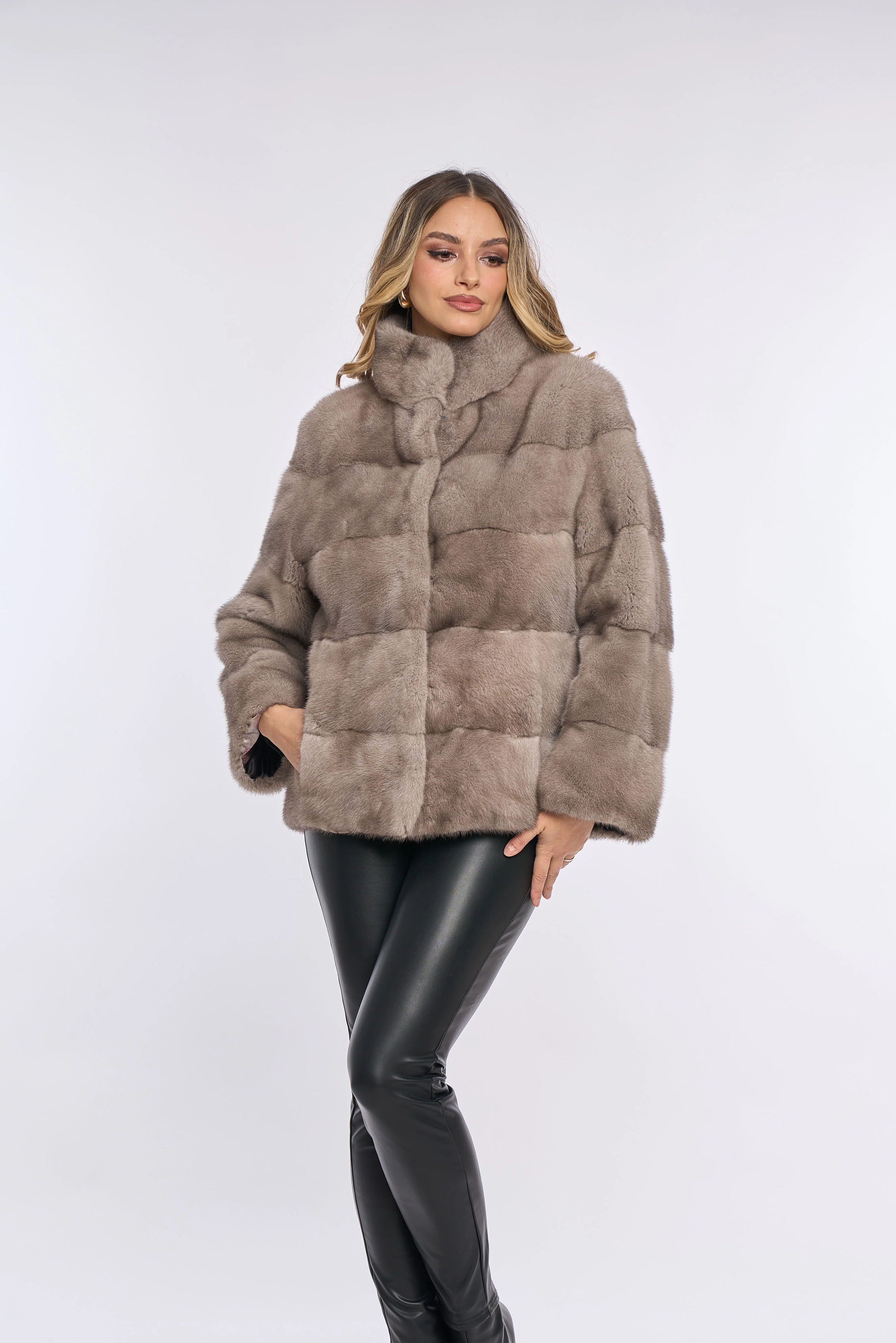 Amara Grey Mink Coat