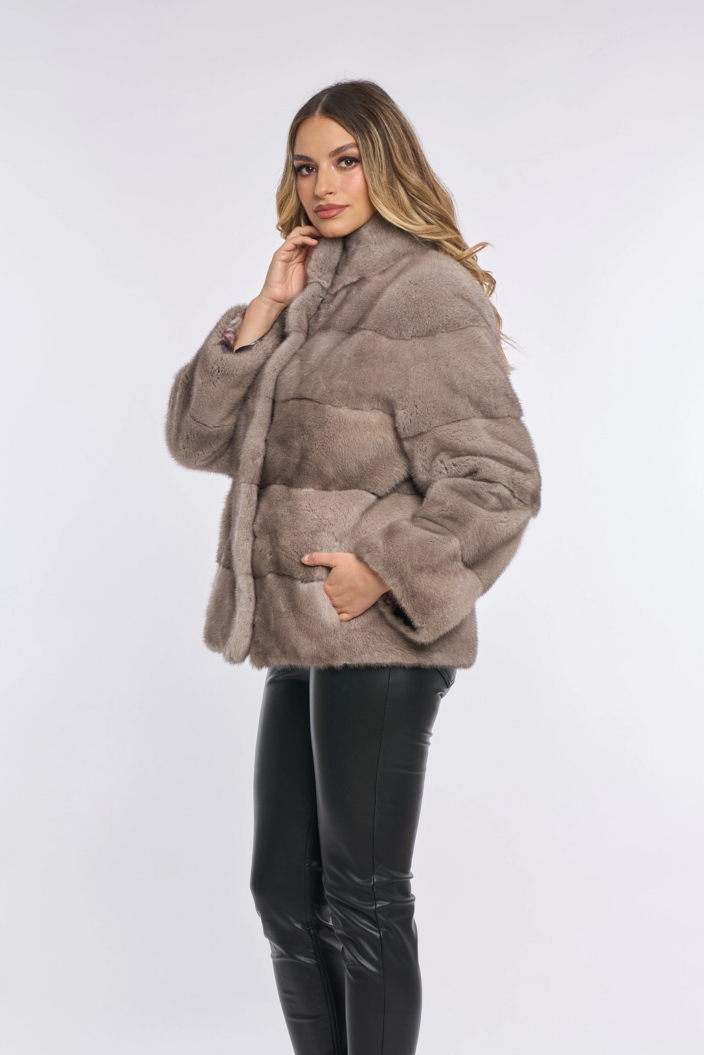 Amara Grey Mink Coat