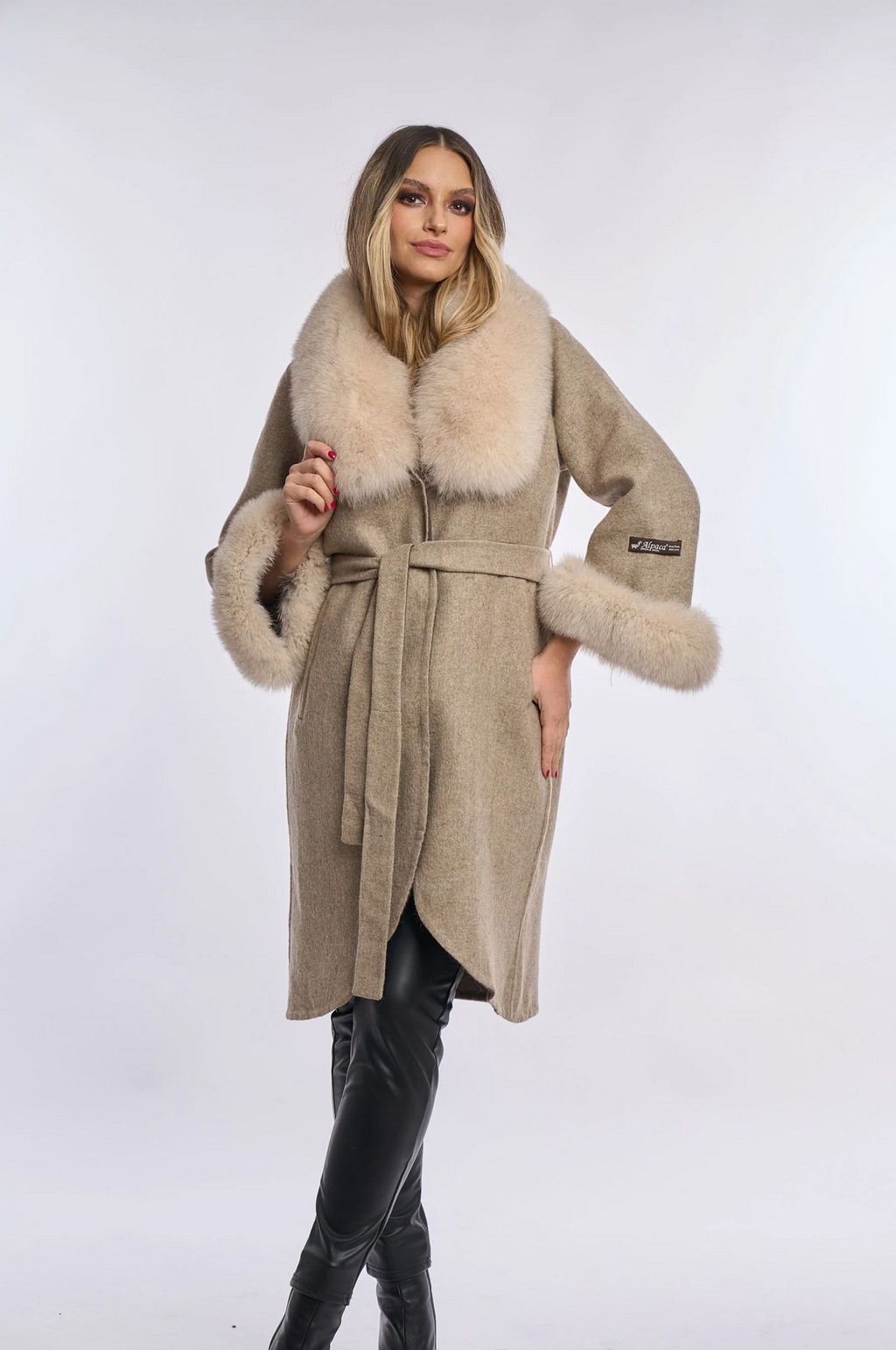 ASH BEIGE Alpaca Wool Coat