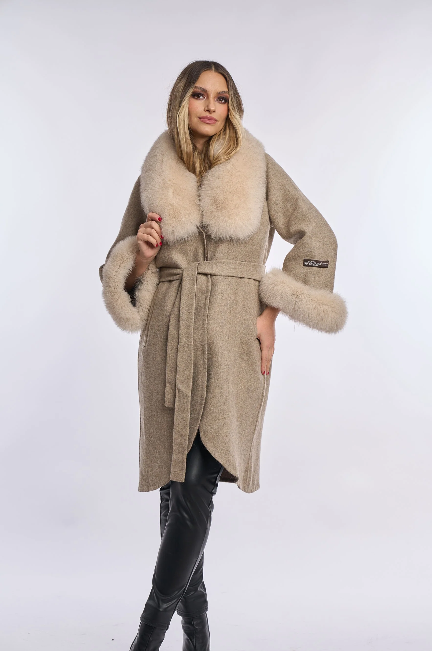 ASH BEIGE Alpaca Wool Coat