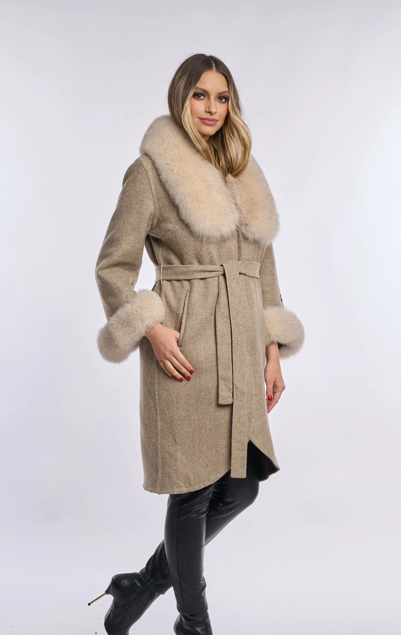 ASH BEIGE Alpaca Wool Coat