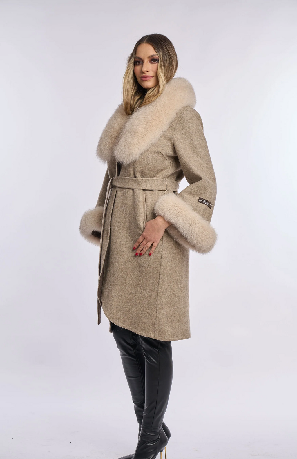 ASH BEIGE Alpaca Wool Coat
