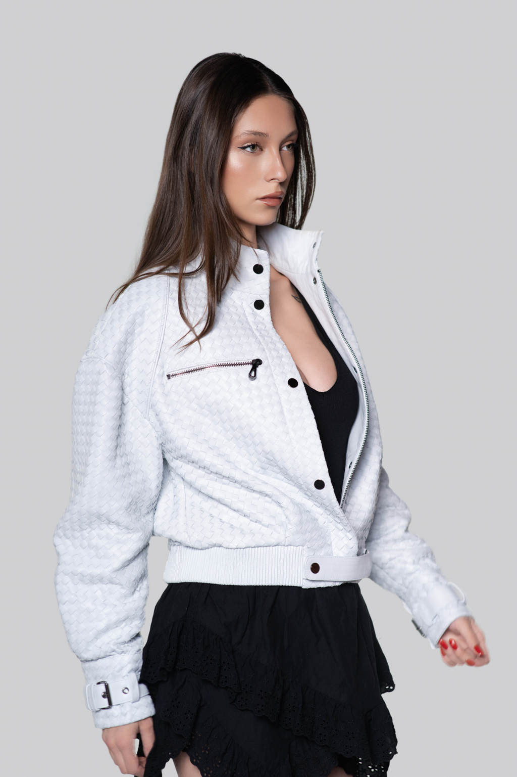 Chloe White Leather Jacket