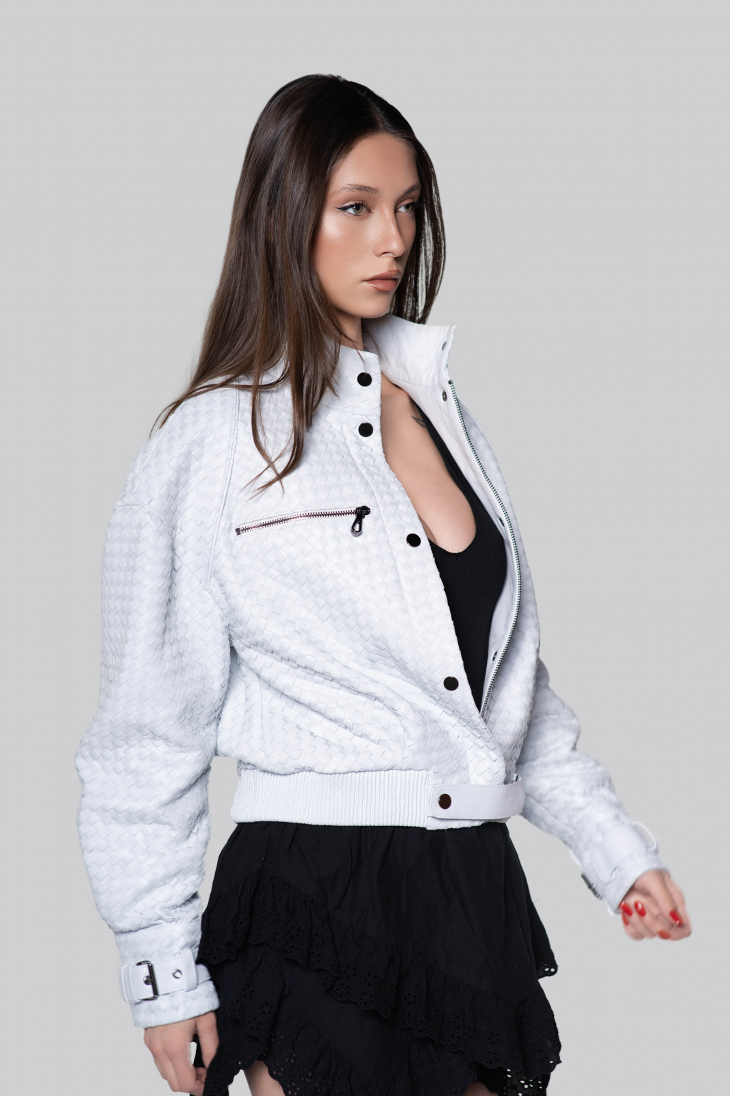 Chloe White Leather Jacket