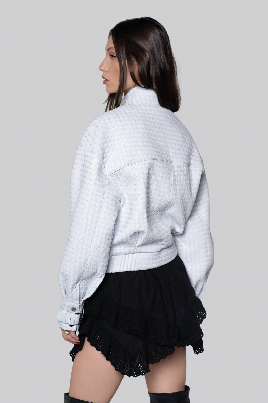 Chloe White Leather Jacket