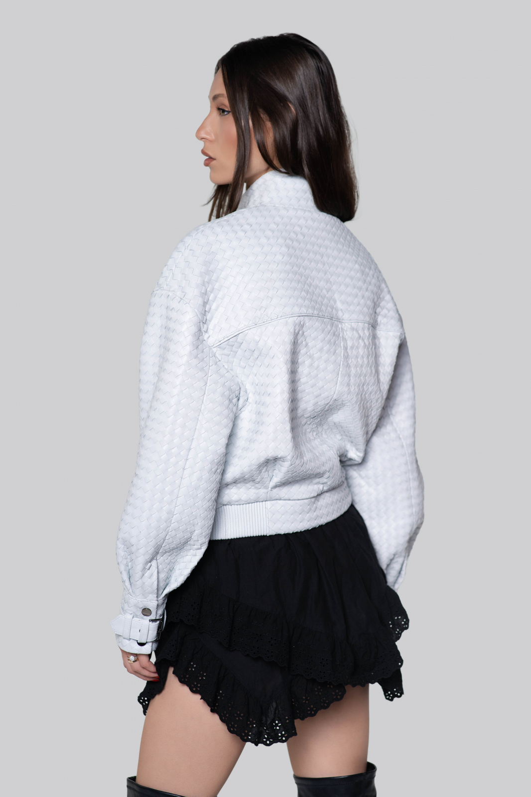 Chloe White Leather Jacket