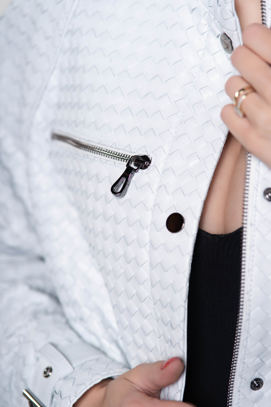 Chloe White Leather Jacket