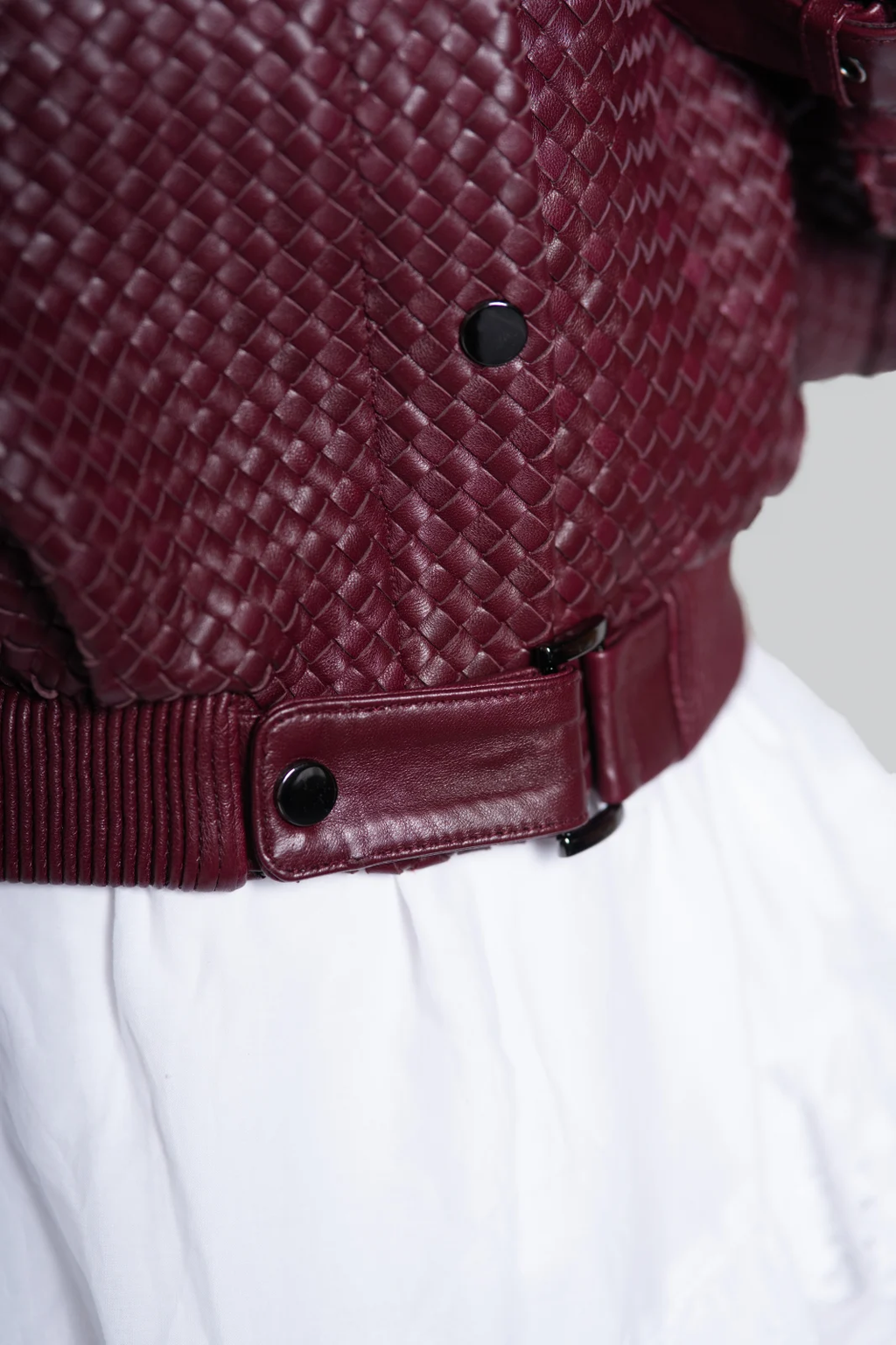 Chloe Burgundy Leather Jacket