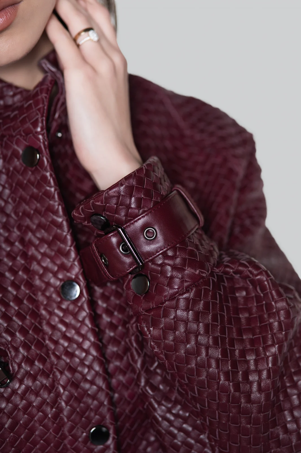 Chloe Burgundy Leather Jacket