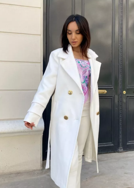 GLORIA WHITE Cashmere Coat