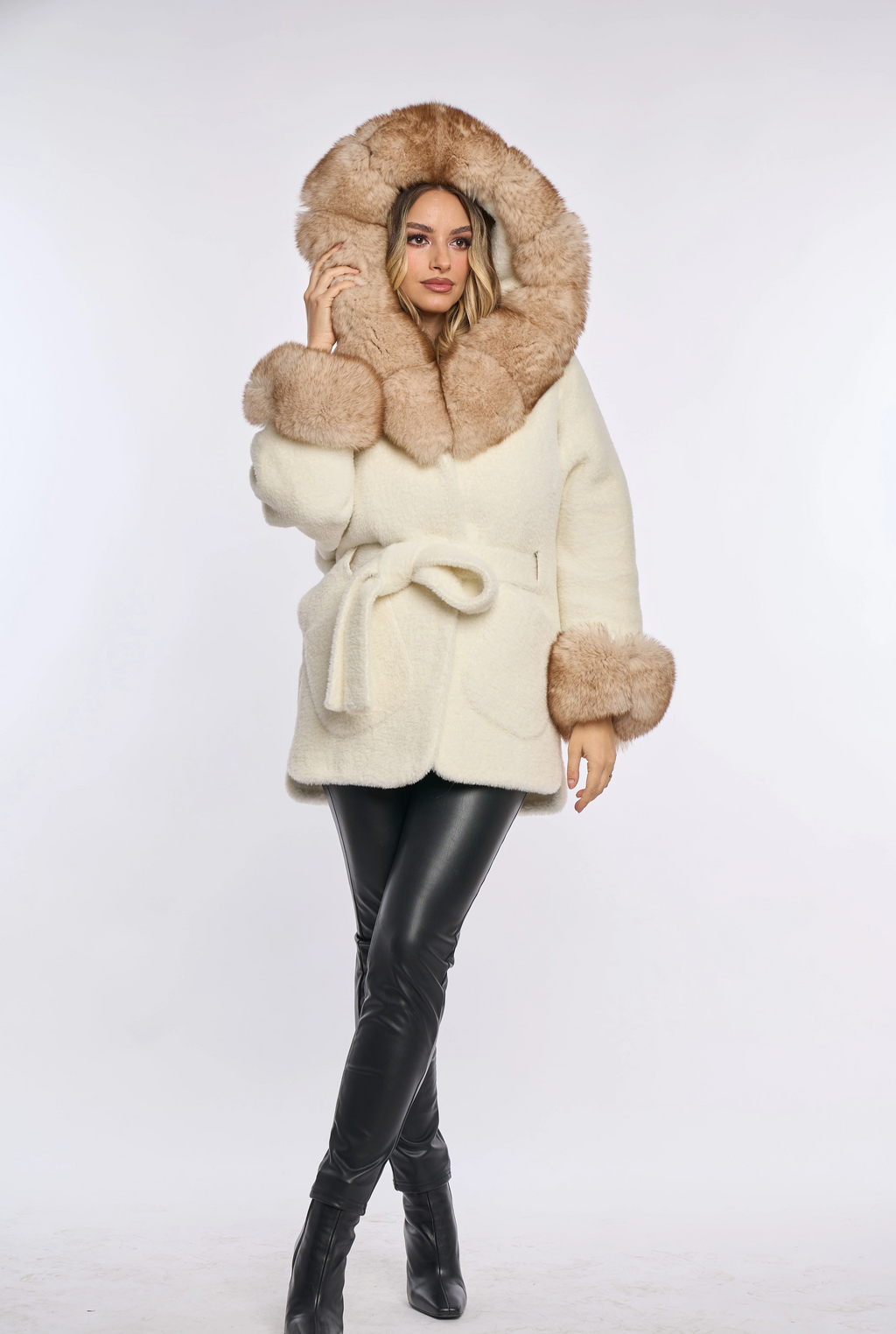 HOLLY WHITE Alcantara Fur Coat