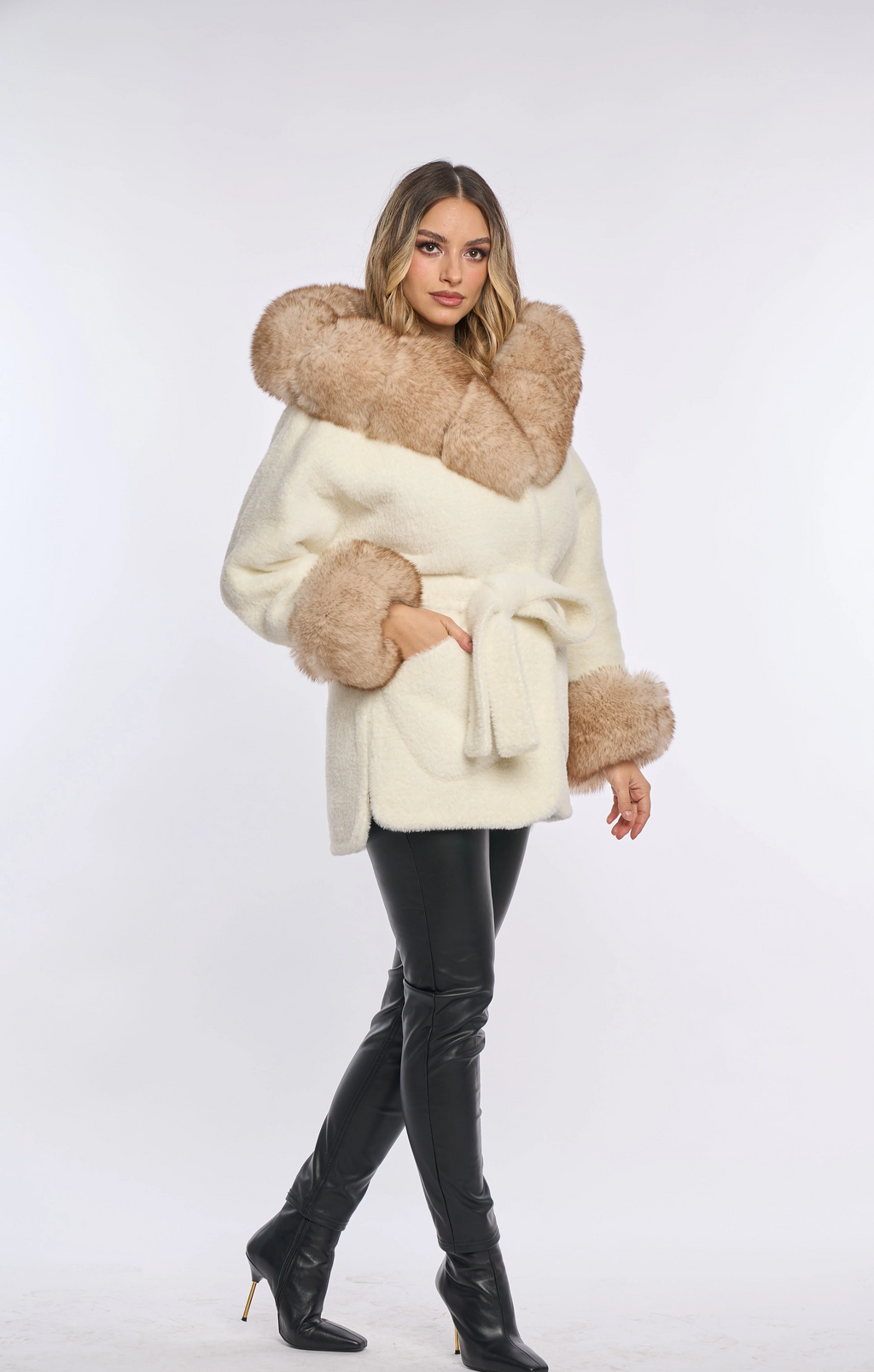 HOLLY WHITE Alcantara Fur Coat
