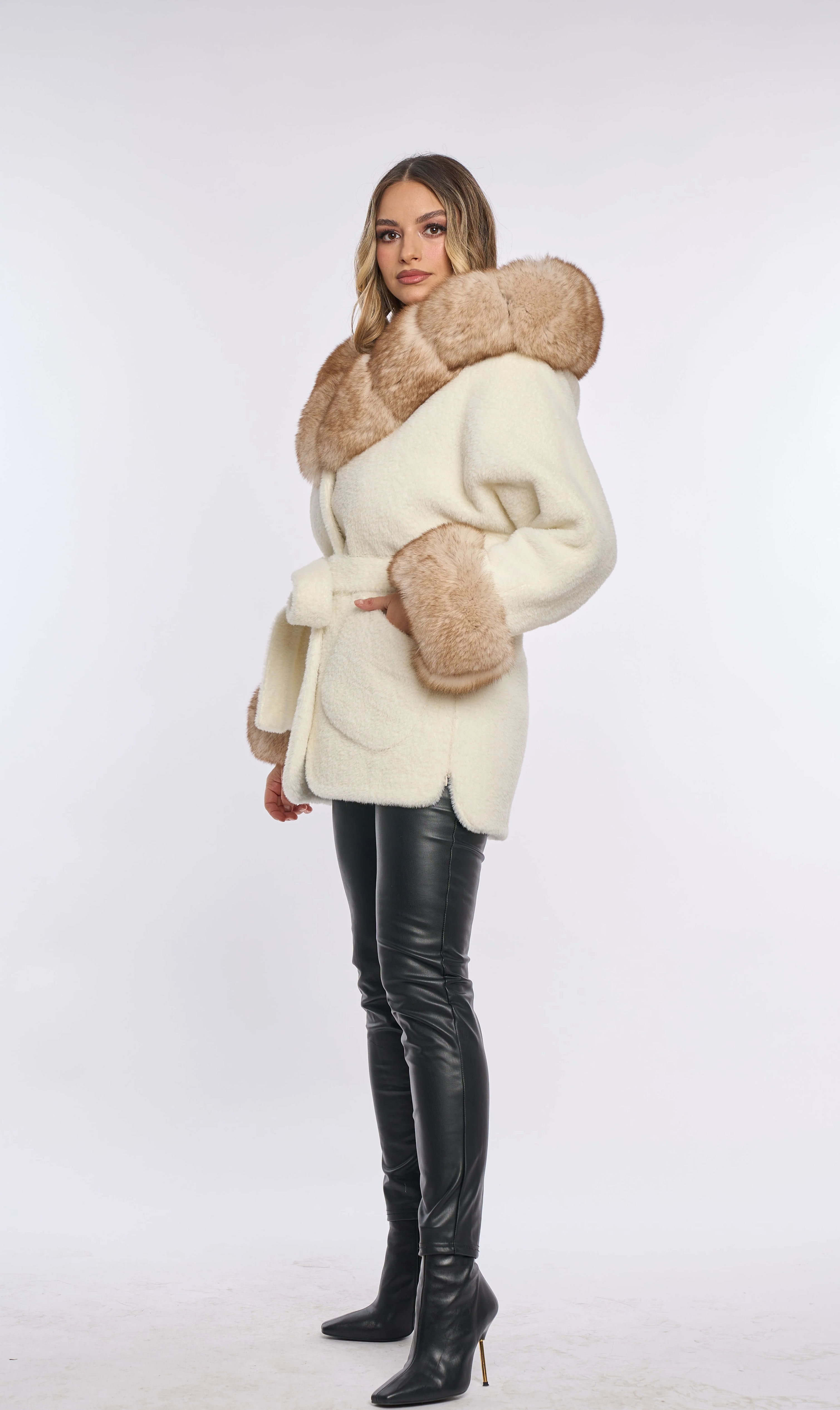 HOLLY WHITE Alcantara Fur Coat