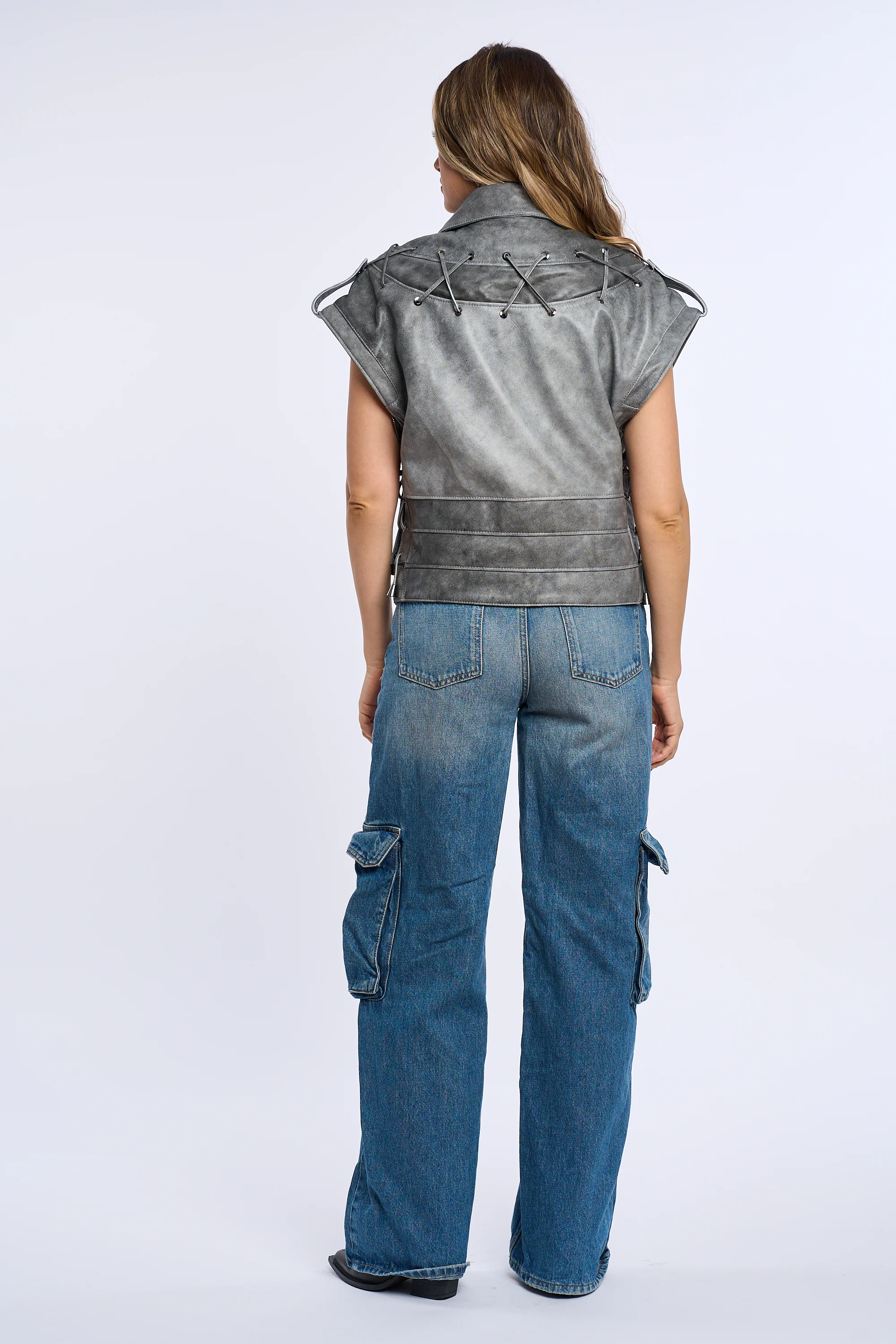 Livia Grey Leather Jacket