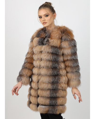 NADIA BROWN Fox Fur Coat 