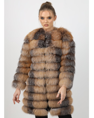 NADIA BROWN Fox Fur Coat front