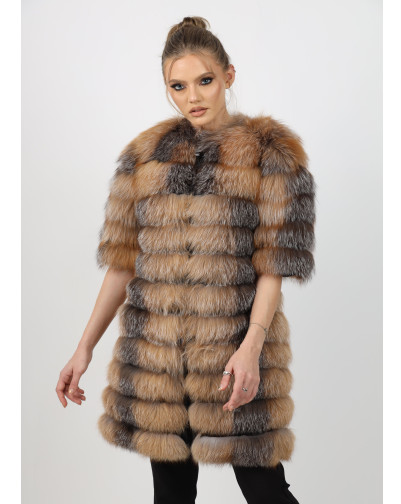 NADIA BROWN Fox Fur Coat 