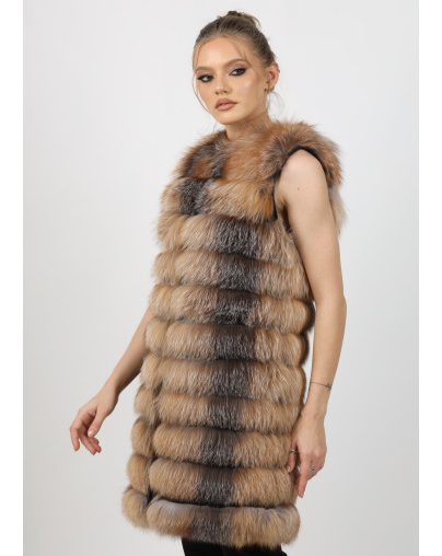 NADIA BROWN Fox Fur Coat vest