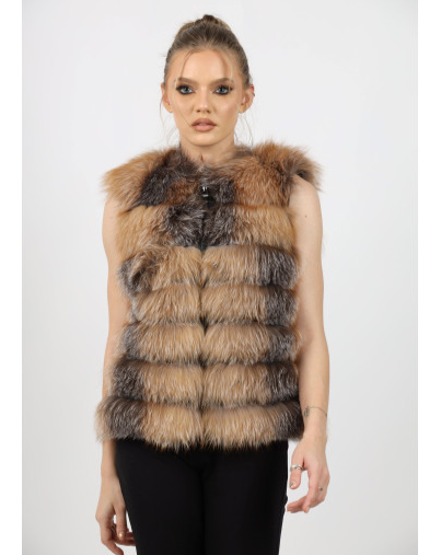 NADIA BROWN Fox Fur short vest