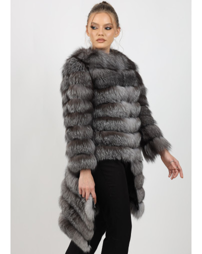 NADIA SILVER Fox Fur Coat side