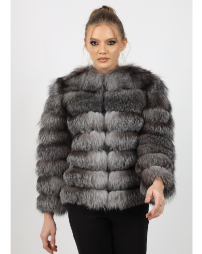 NADIA SILVER Fox Fur Coat short