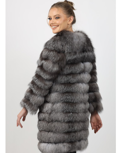 NADIA SILVER Fox Fur Coat back