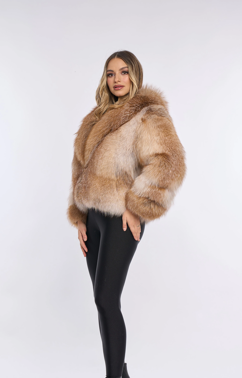 Nina Brown Fox Fur Coat