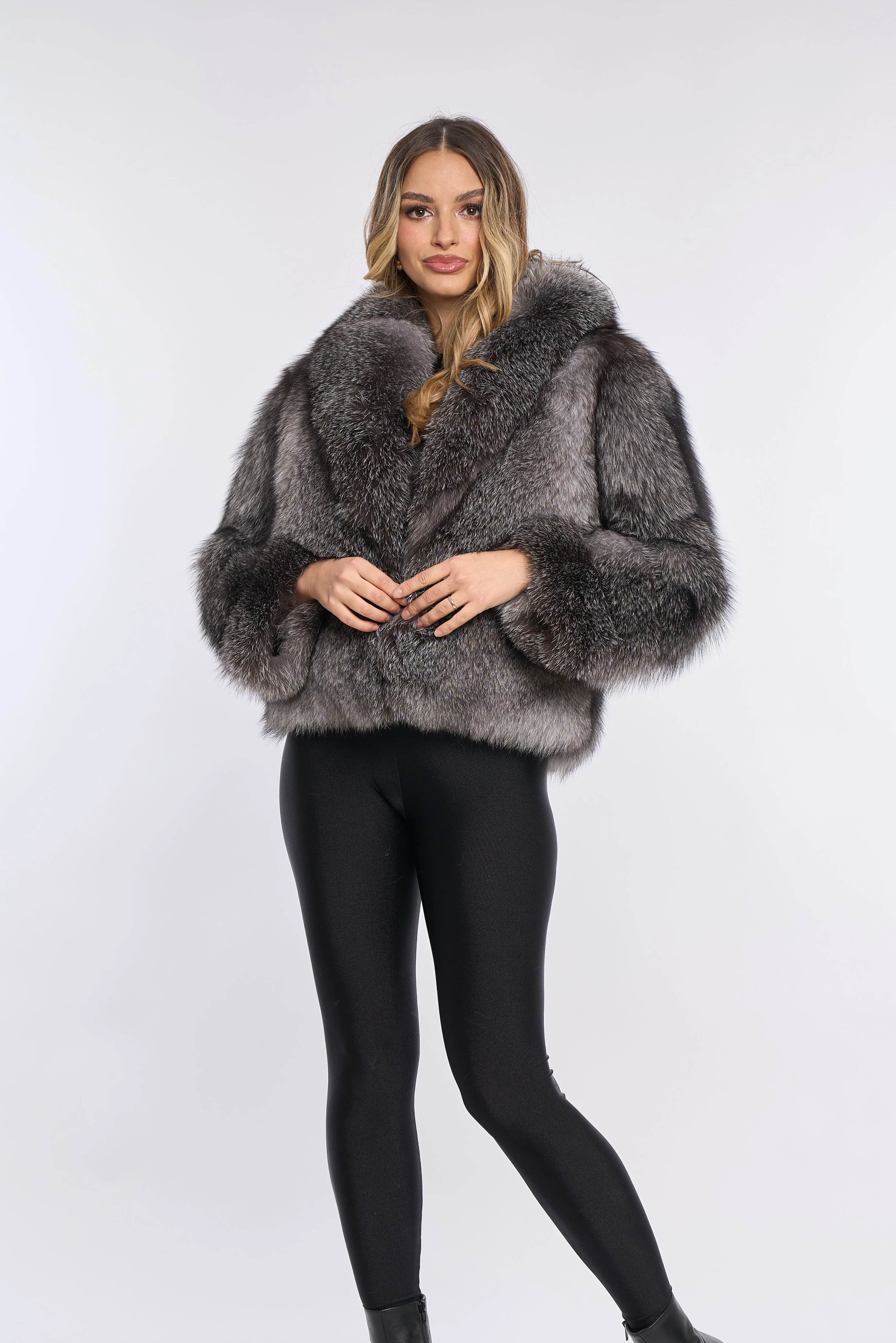 Nina Silver Fox Fur Coat