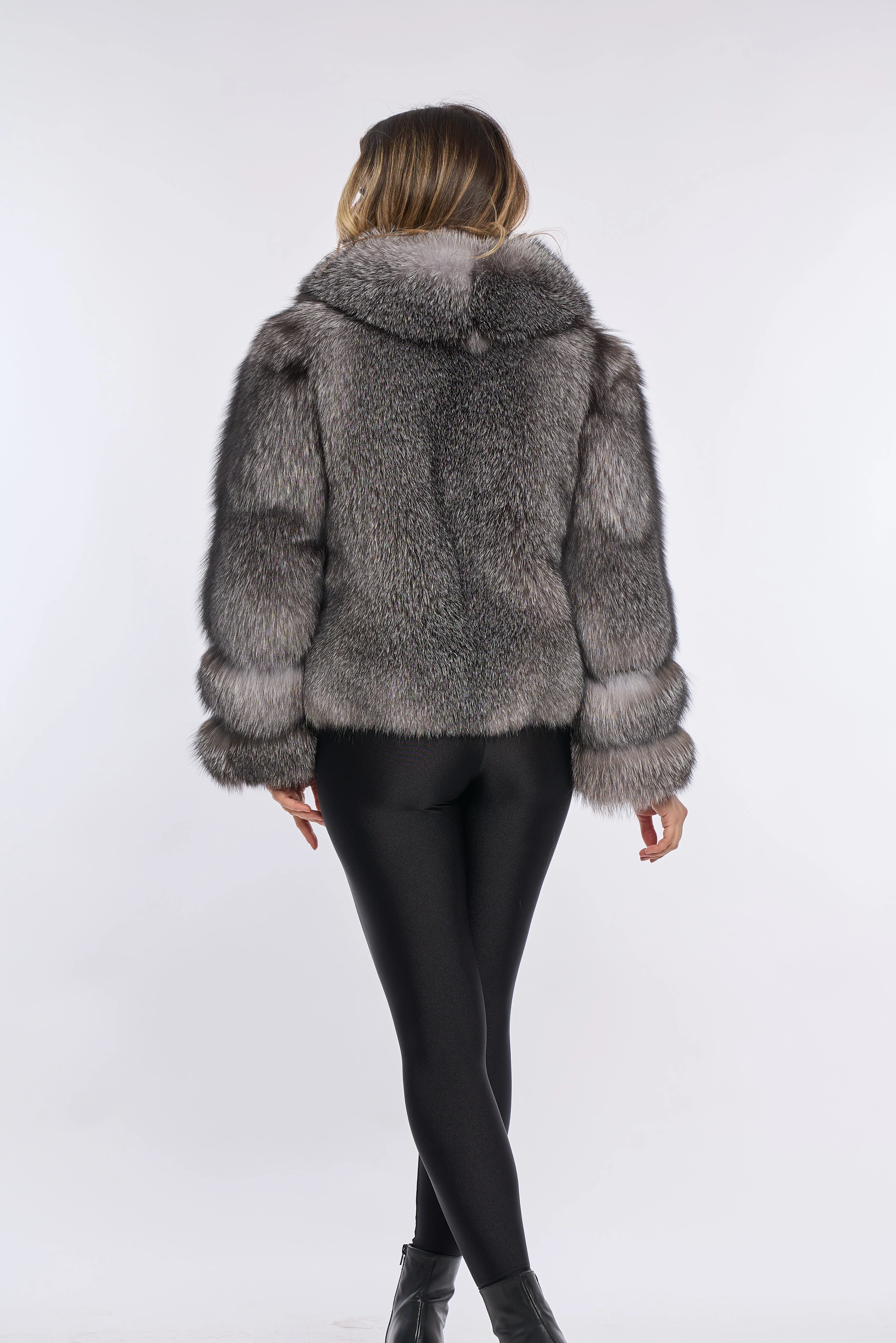 Nina Silver Fox Fur Coat
