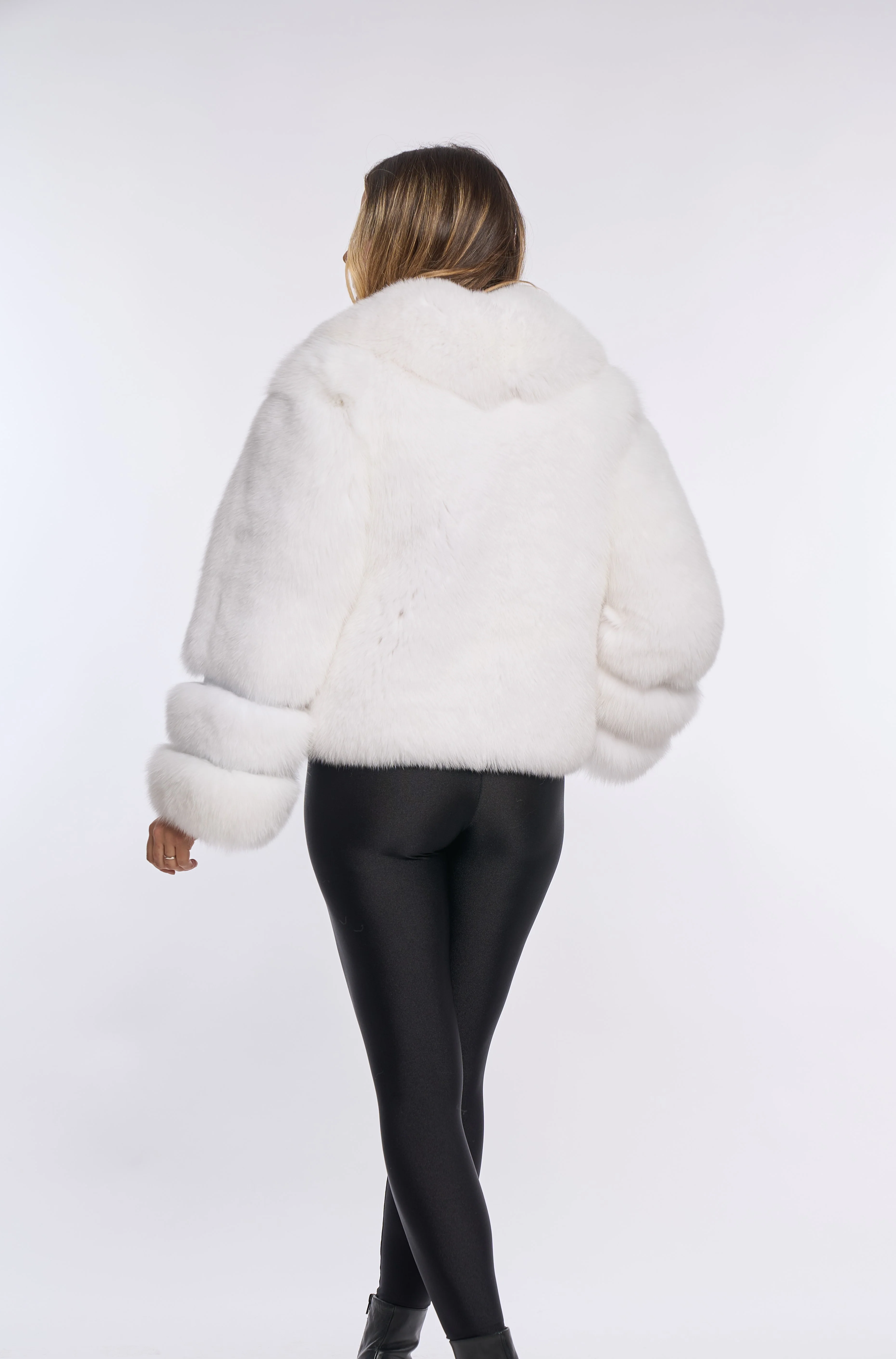 Nina White Fox Fur Coat