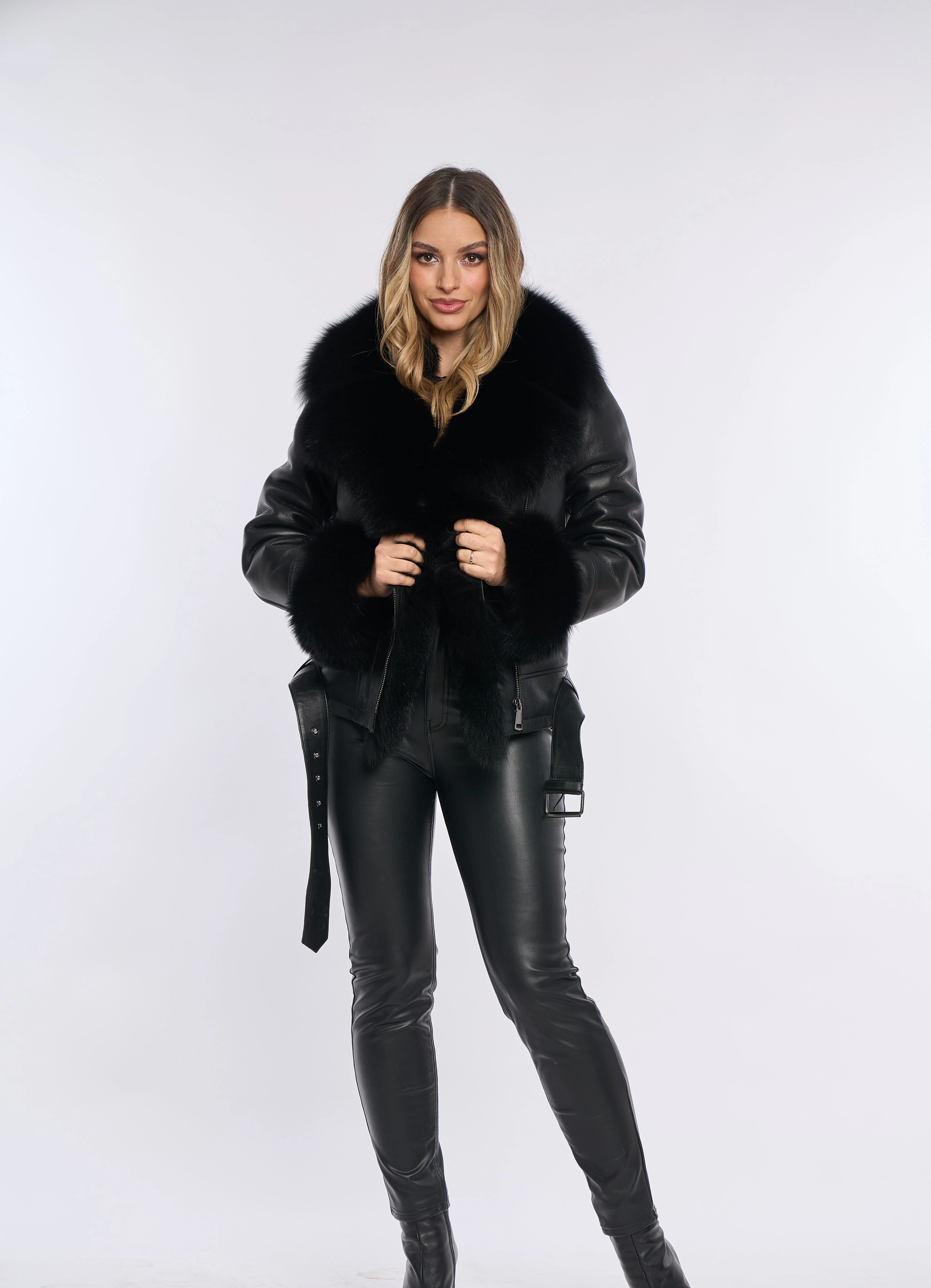 PIETRA BLACK Shearling Jacket