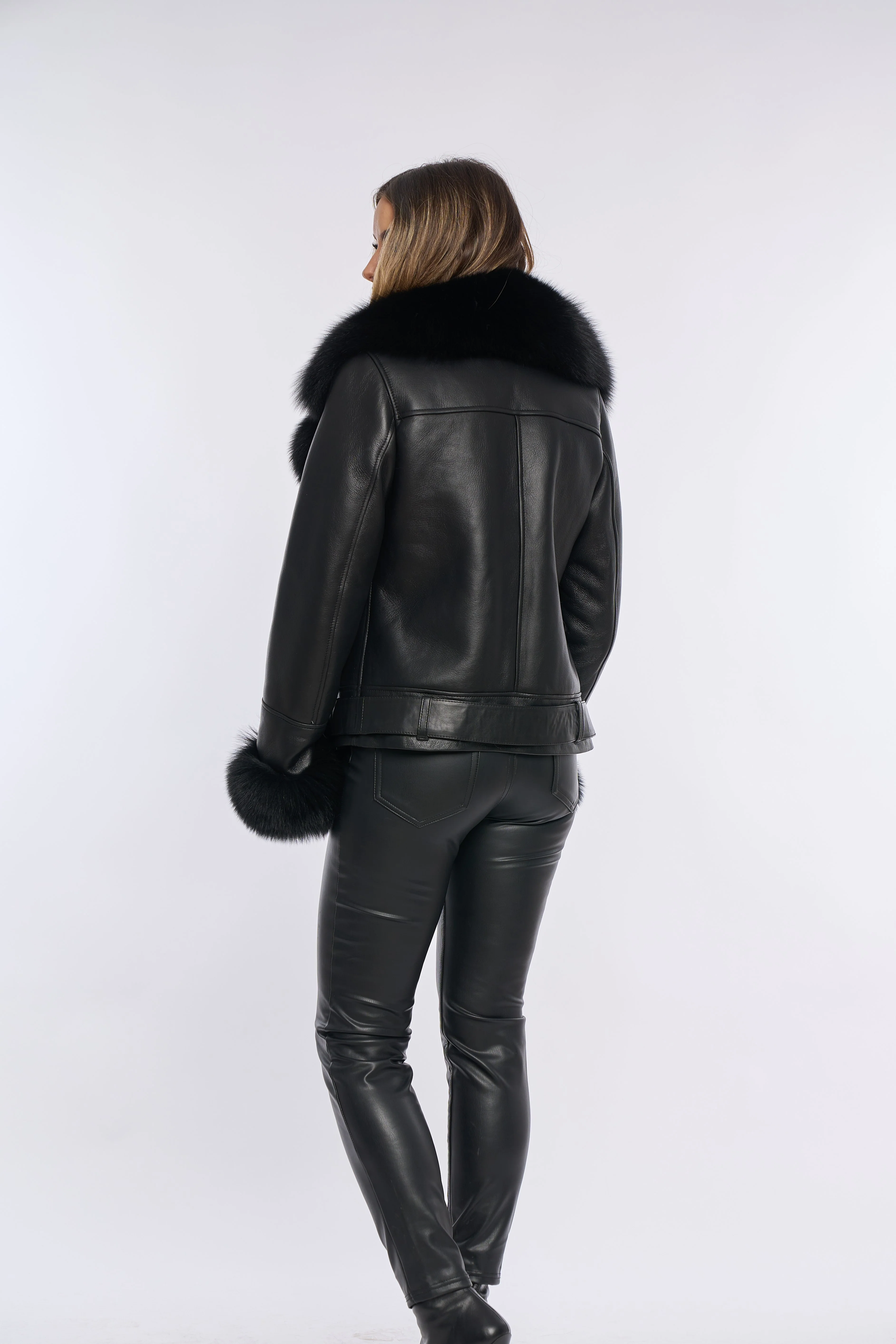 PIETRA BLACK Shearling Jacket