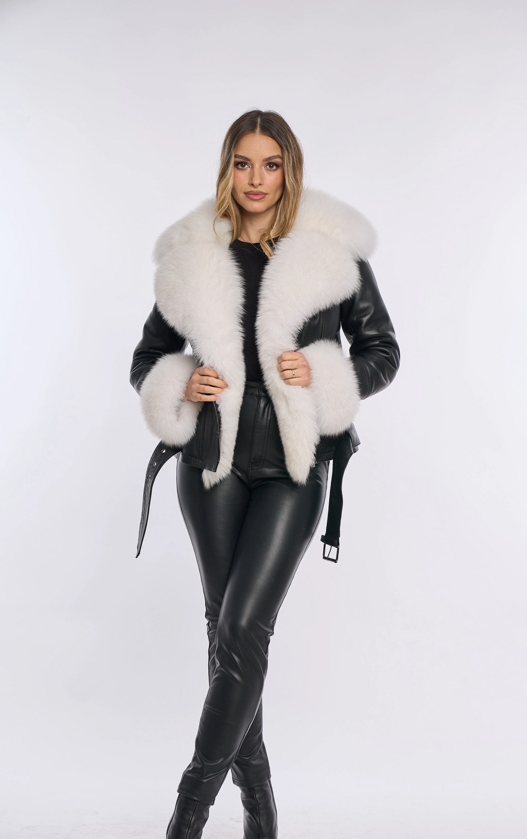 PIETRA BLACK & WHITE Shearling Jacket