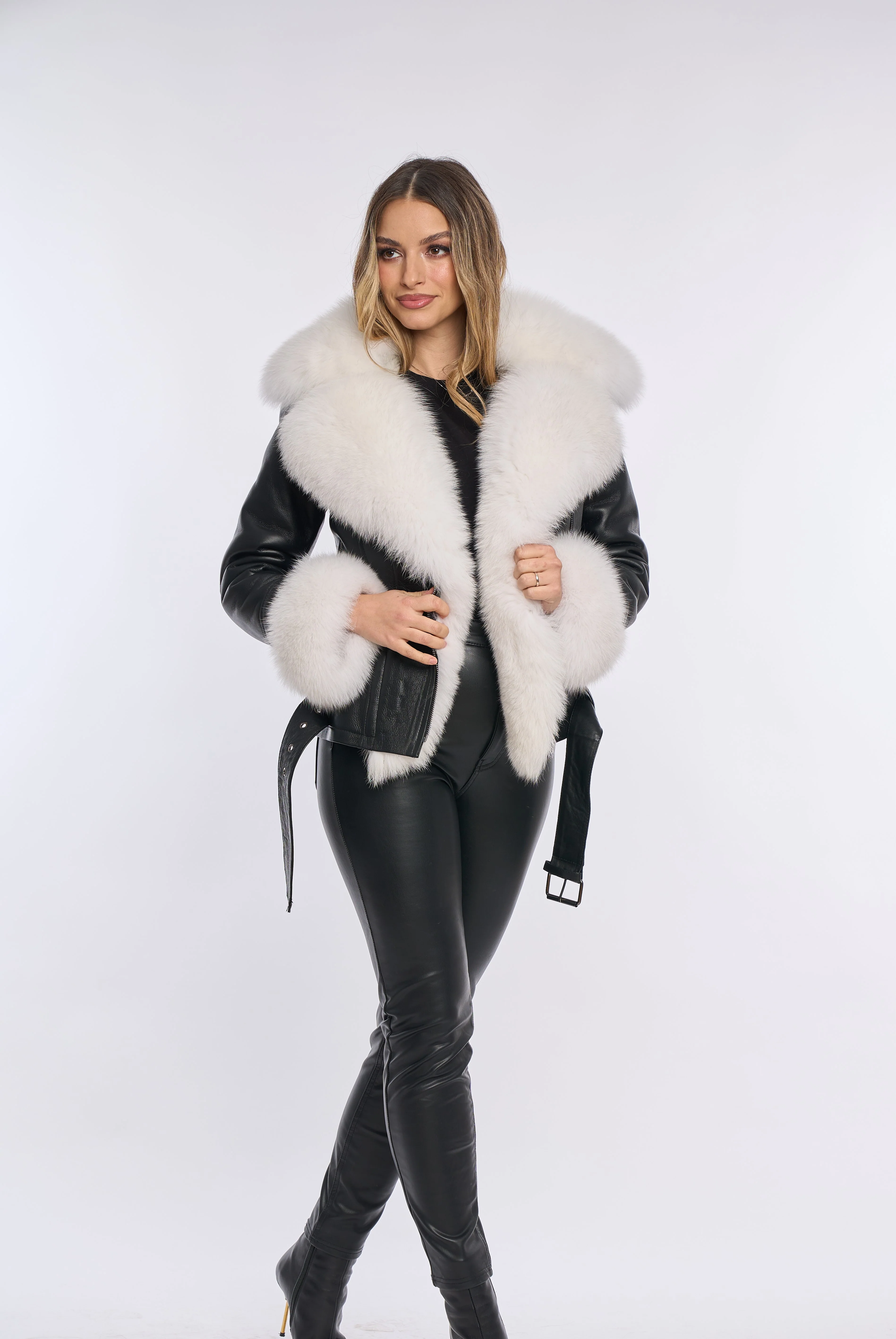 PIETRA BLACK & WHITE Shearling Jacket