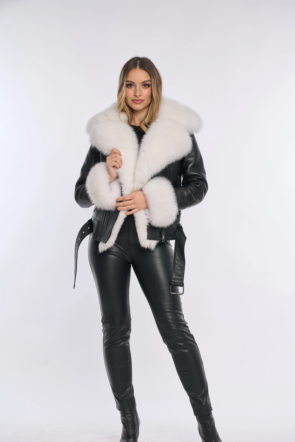 PIETRA BLACK & WHITE Shearling Jacket