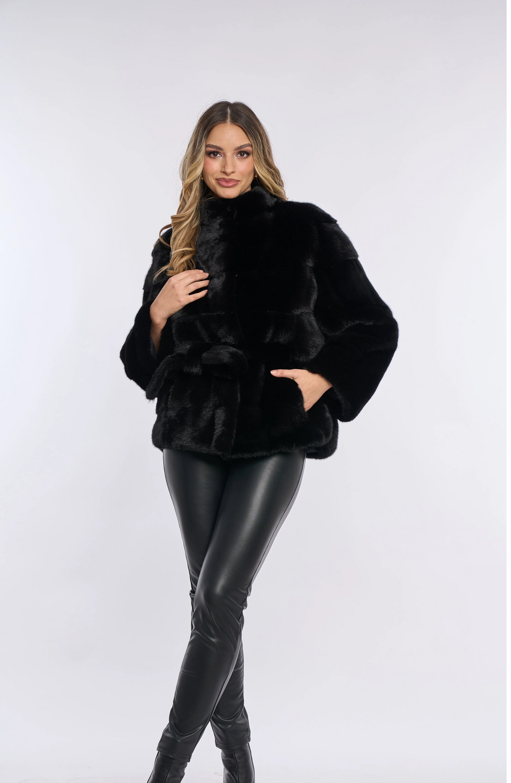 Samantha Black Mink Coat