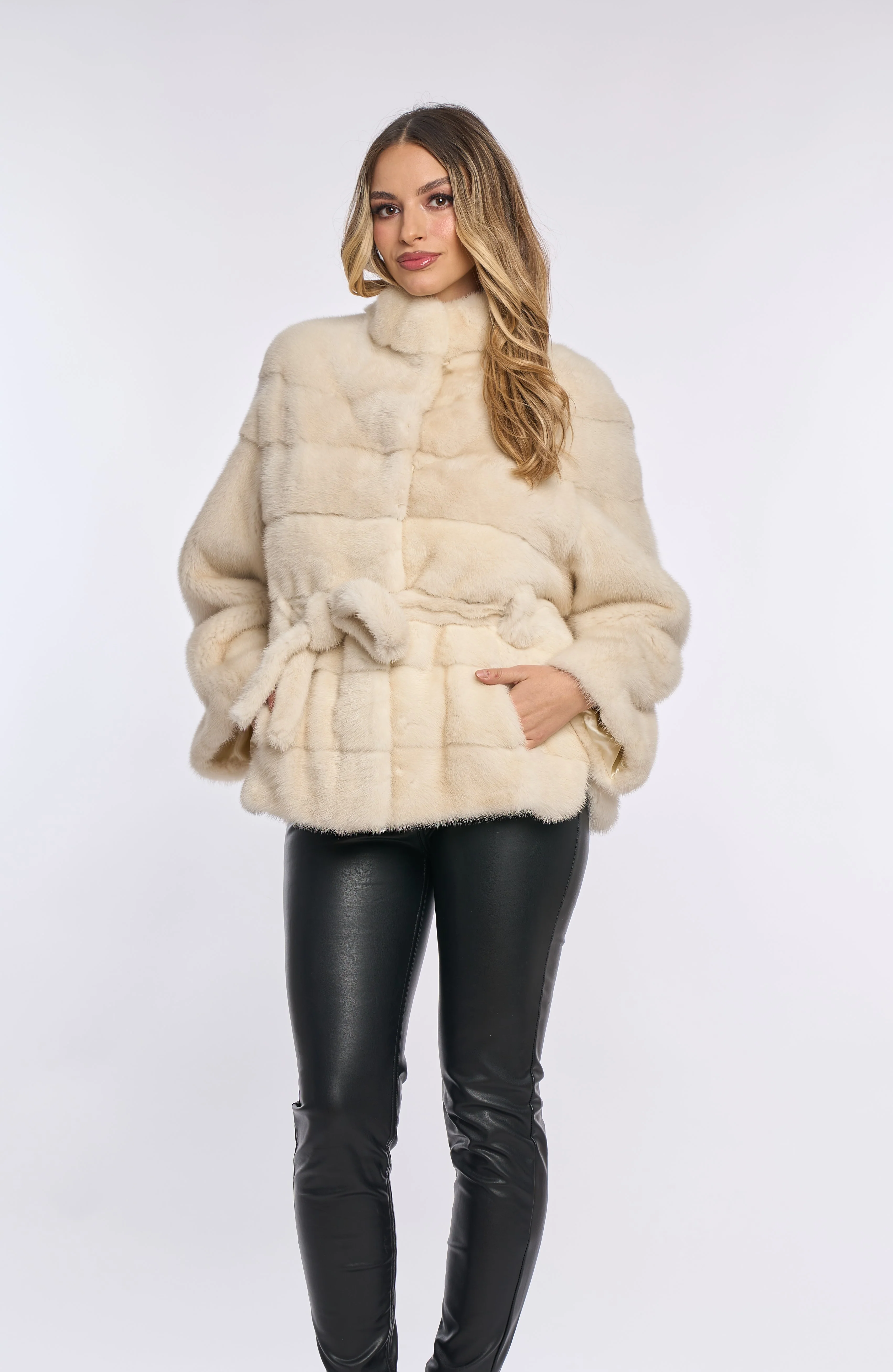Samantha Cream Mink Coat