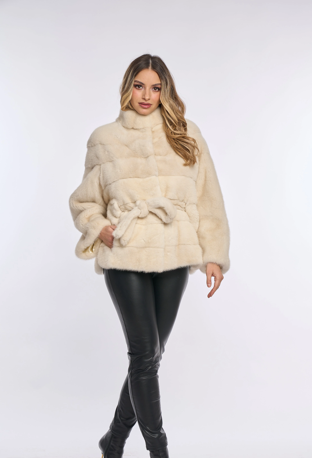 Samantha Cream Mink Coat
